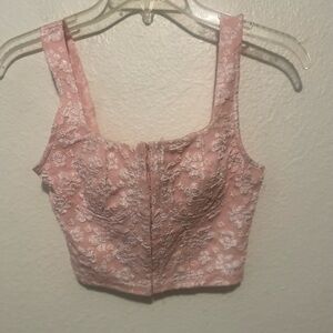 Wild Fable Blush Lace Crop Top